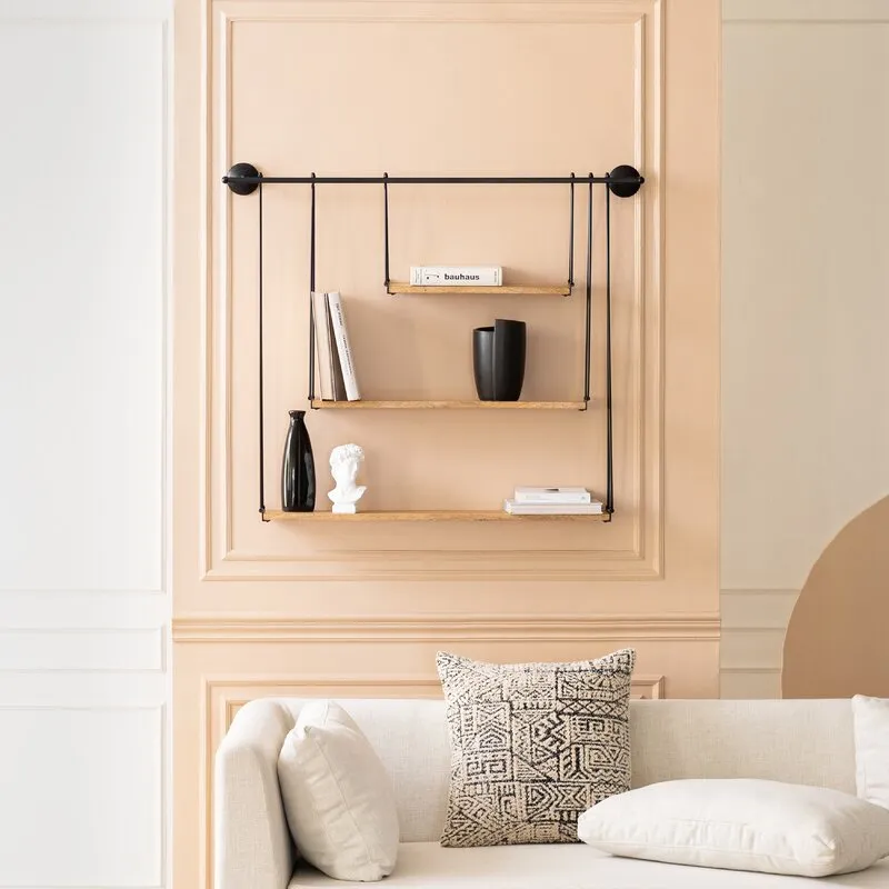 Mome 3 Piece Rectangle Black/Brown Tiered Shelf