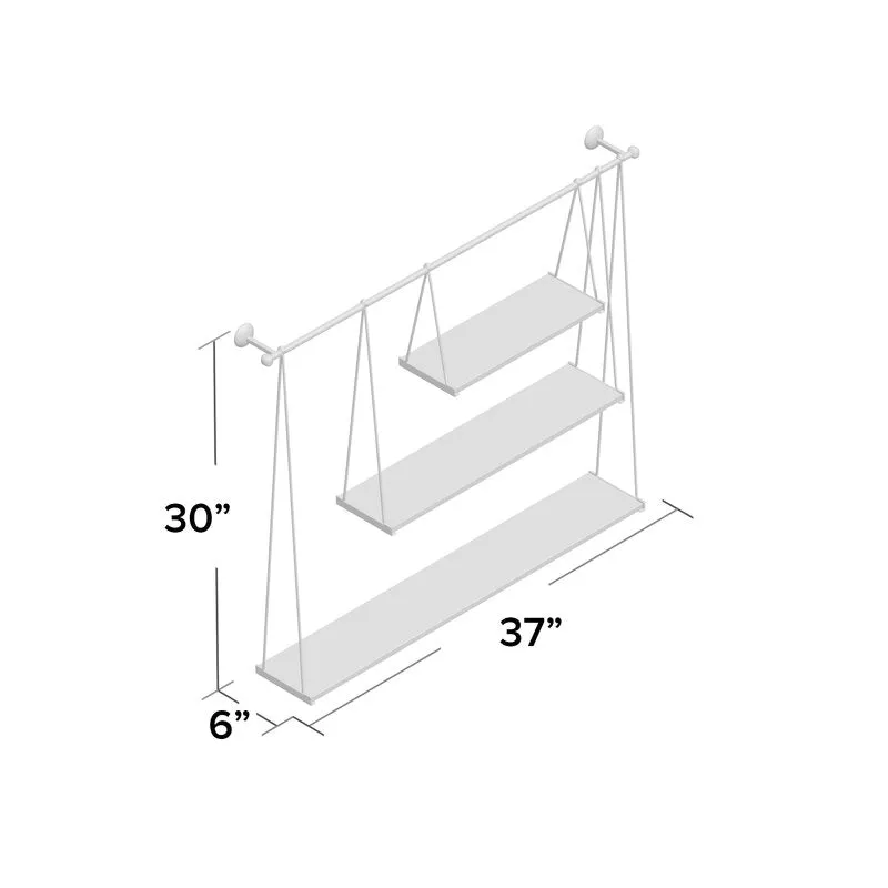 Mome 3 Piece Rectangle Black/Brown Tiered Shelf