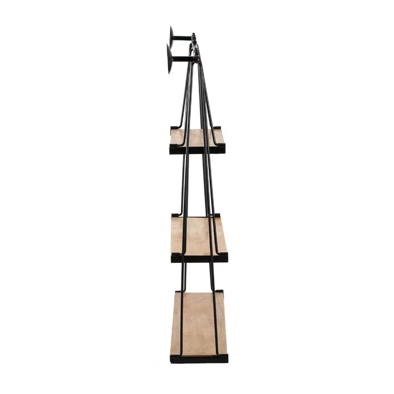 Mome 3 Piece Rectangle Black/Brown Tiered Shelf