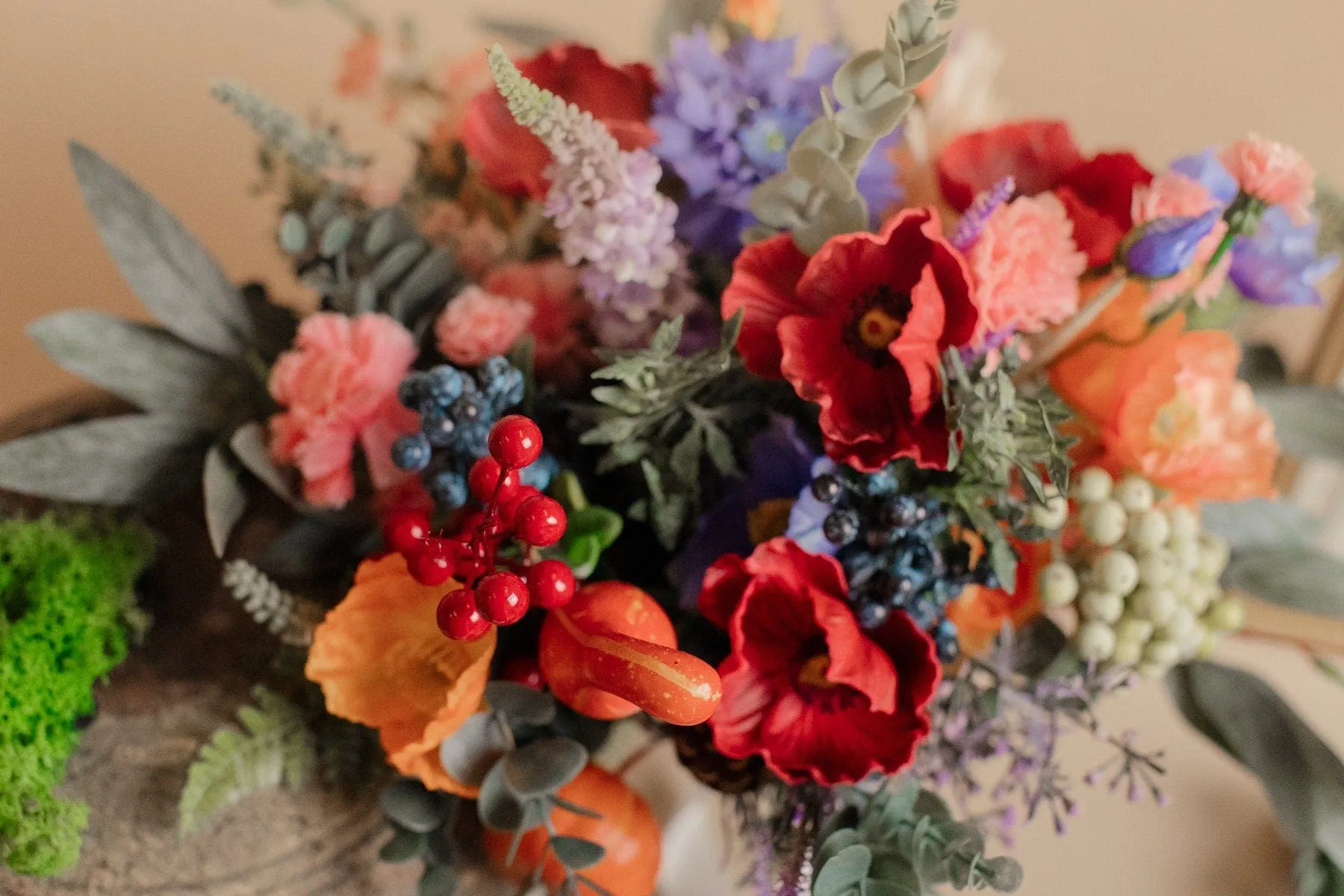 New Zealand Wildflower Artificial Silk Wedding Hair Pin Set /  Hobbiton Inspired Colorful Wedding Hair Pin