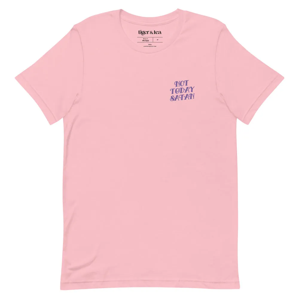 Not Today Satan Embroidered Unisex T-Shirt
