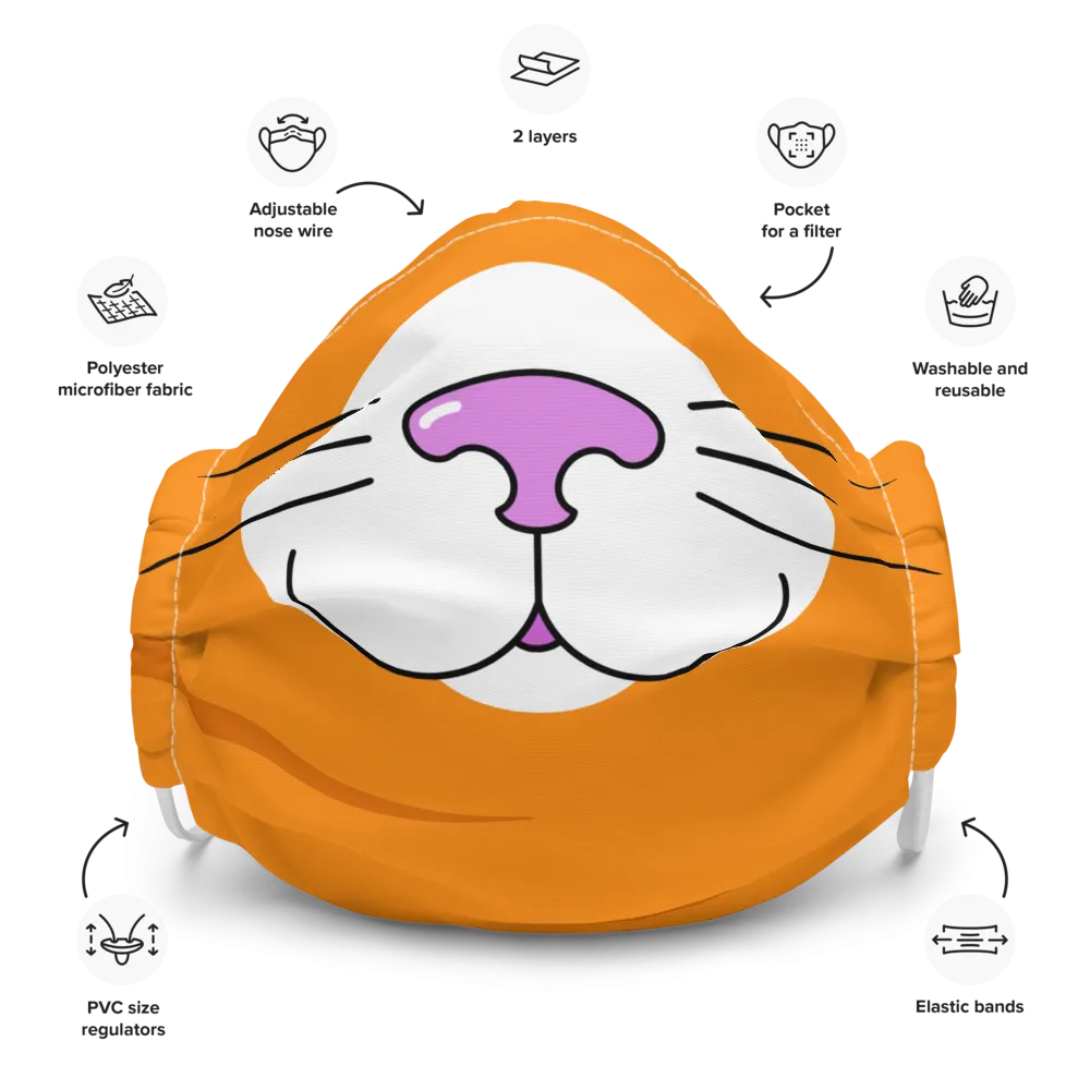Orange Kitty Face Mask