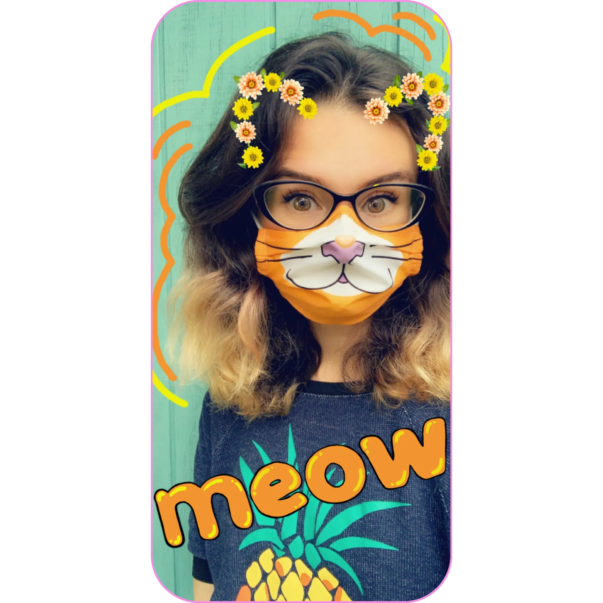 Orange Kitty Face Mask