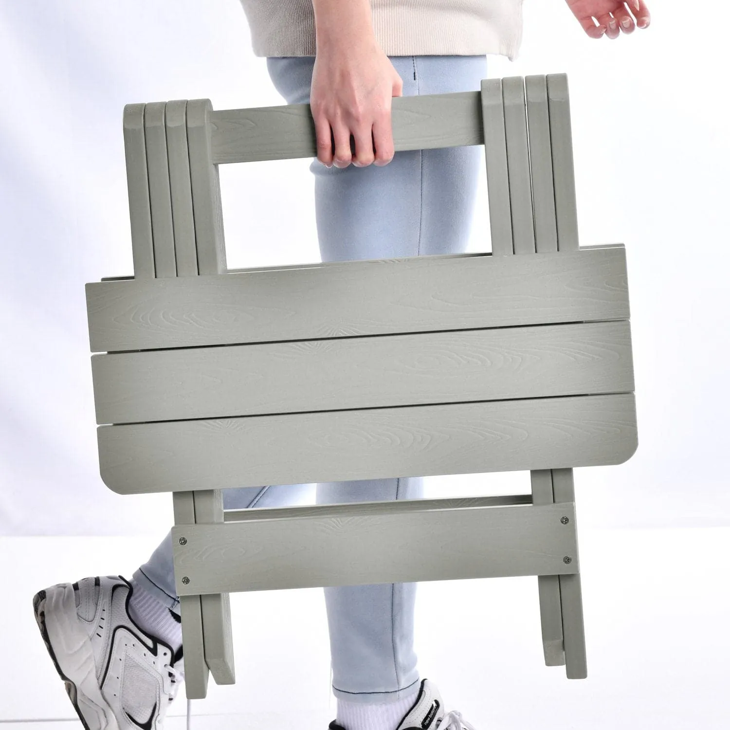 Ovios Bistro Set Table with Waterproof Plastic Frame