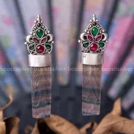 OXIDIZED CHITRA EARRINGS - 1775
