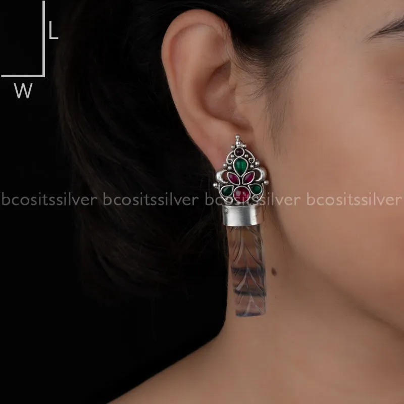 OXIDIZED CHITRA EARRINGS - 1775