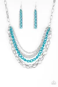 Paparazzi Accessories  - Color Bomb #N526 Peg - Blue Necklace