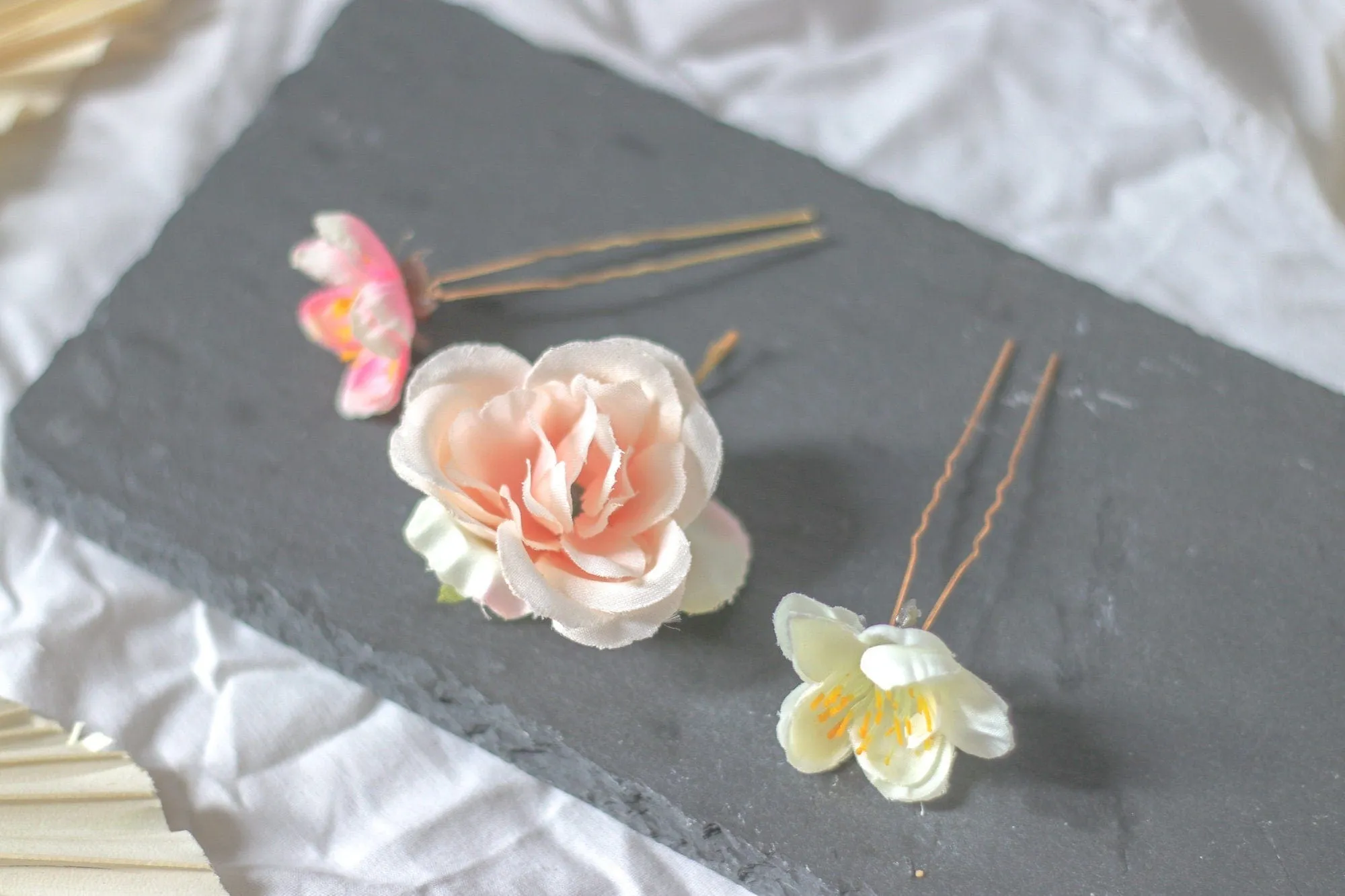 Pastel Flower Hair Pin Set