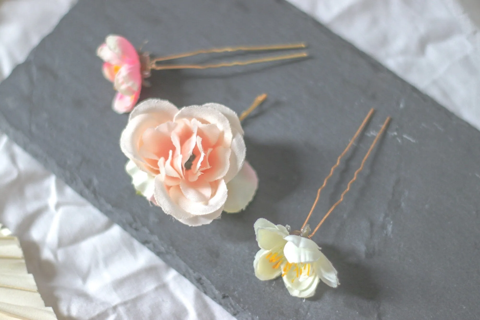 Pastel Flower Hair Pin Set