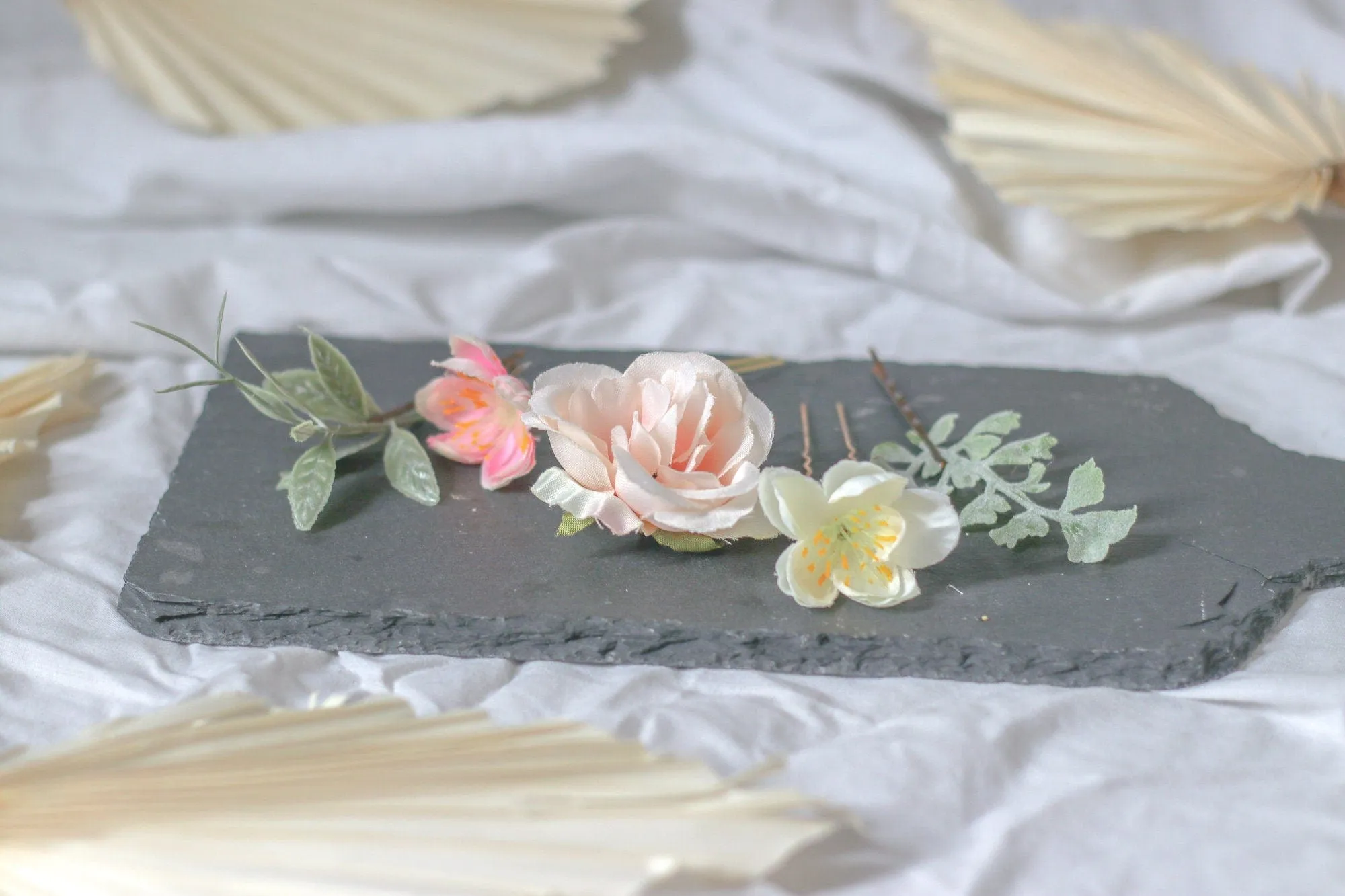 Pastel Flower Hair Pin Set