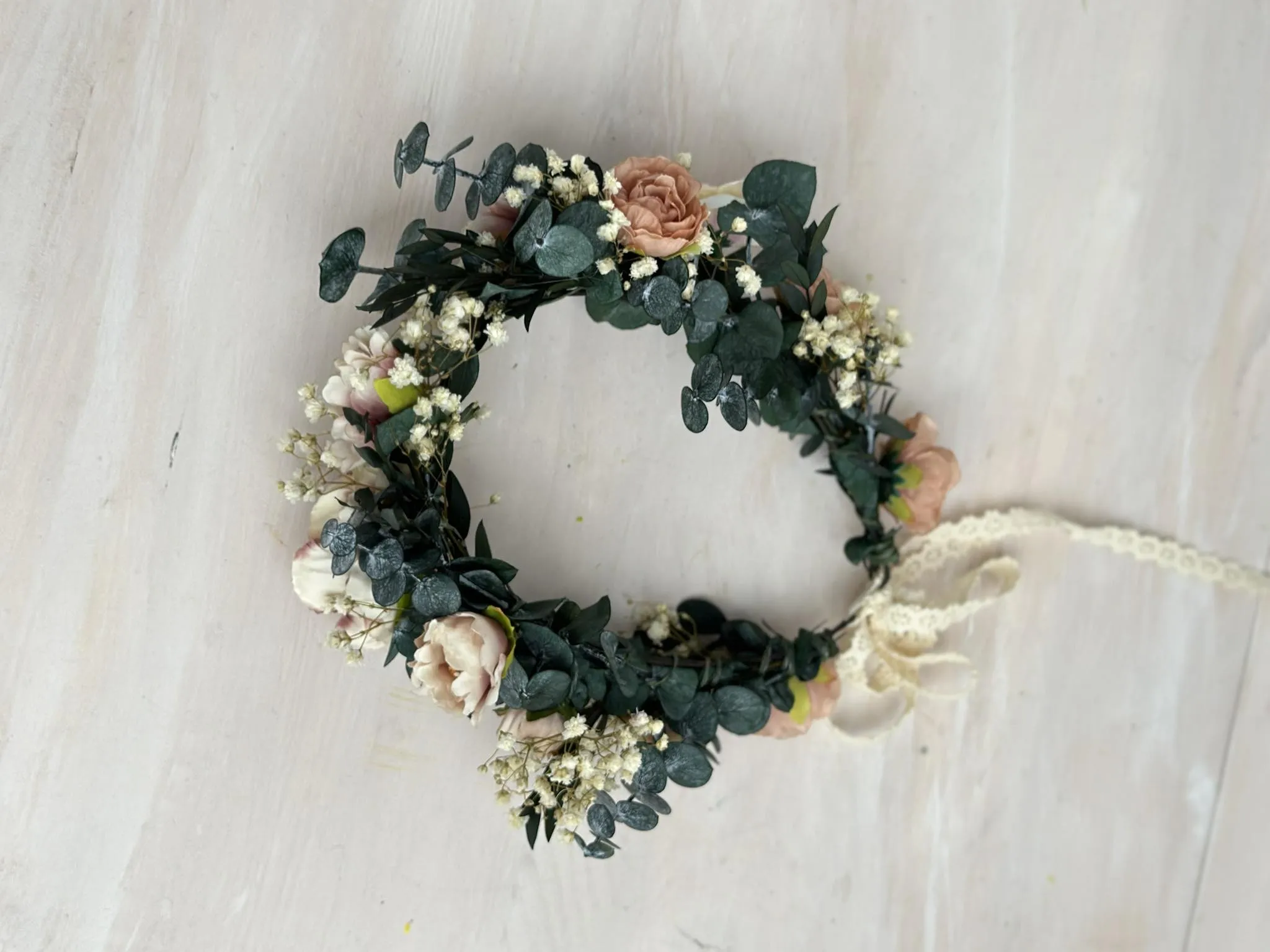 Pastel wedding hair wreath Romantic bridal flower crown Magaela accessories Hair accessories Wedding Blumen haarkranz Pink Rosa wreath