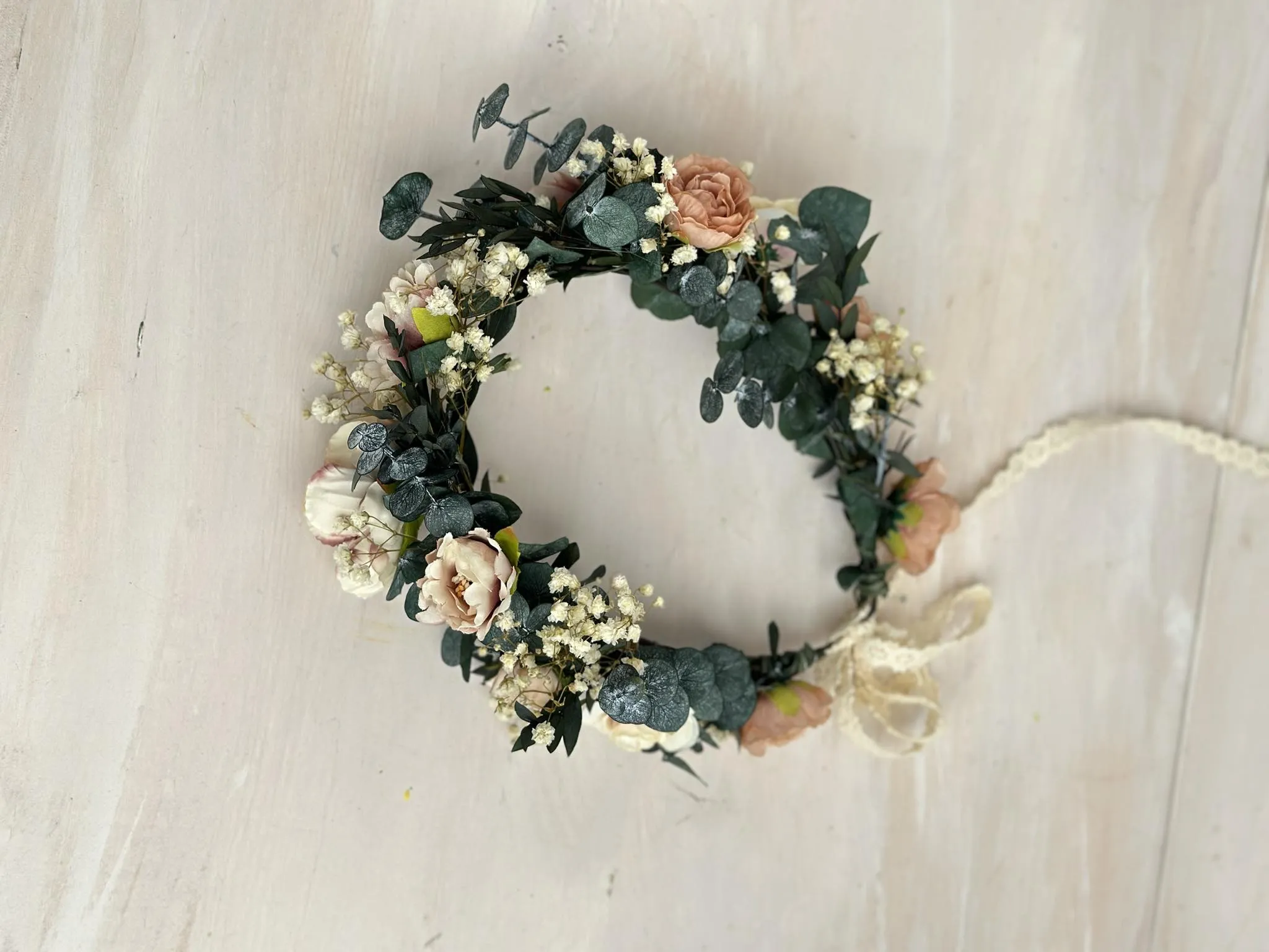 Pastel wedding hair wreath Romantic bridal flower crown Magaela accessories Hair accessories Wedding Blumen haarkranz Pink Rosa wreath
