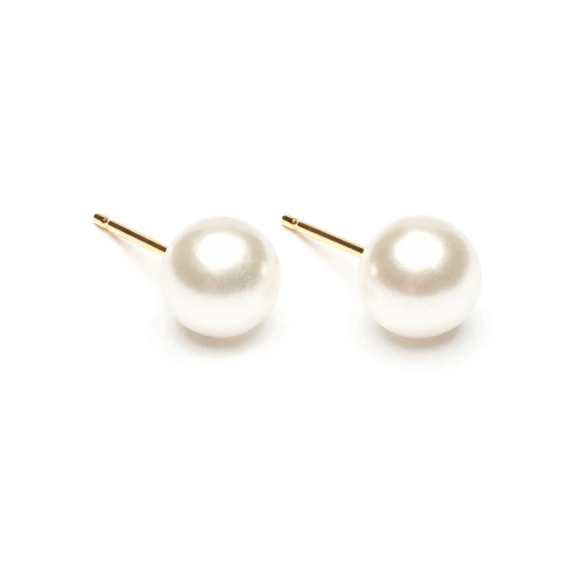 Pearl Stud Earrings 7mm Gold Plated