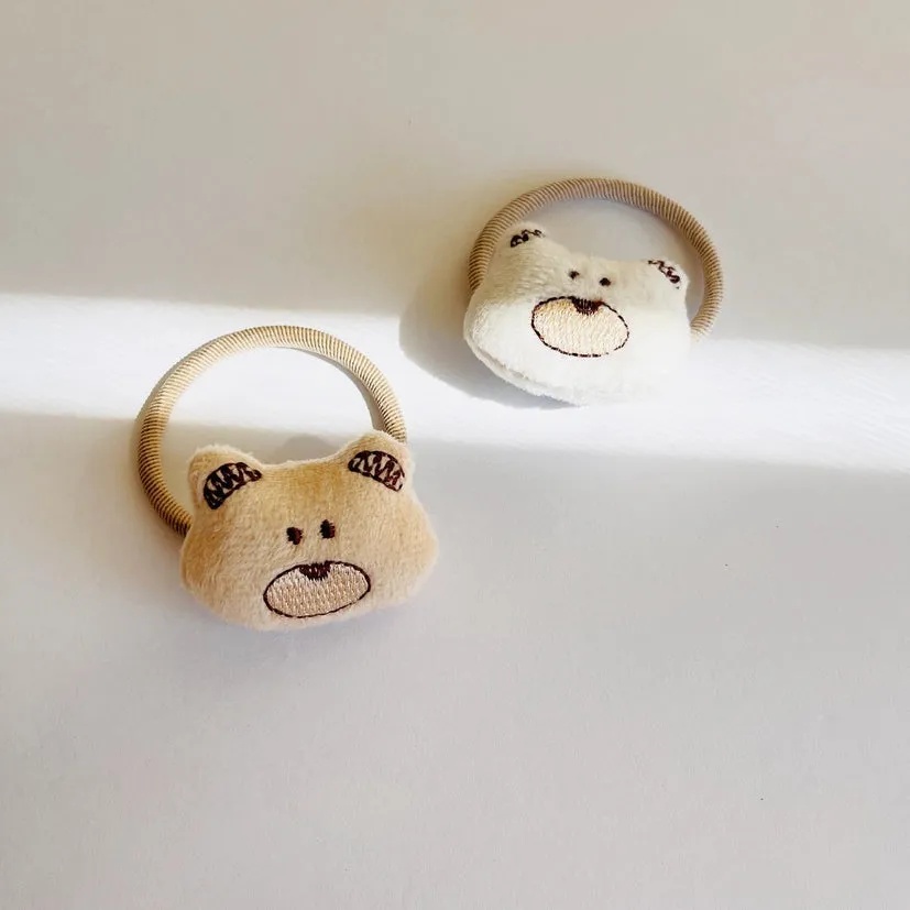 Plush Bear Beige Hair Tie