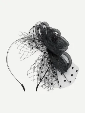 Polka Dot & Net Detail Hair Fascinator