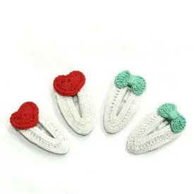 Red Heart and Green Bow Clip set