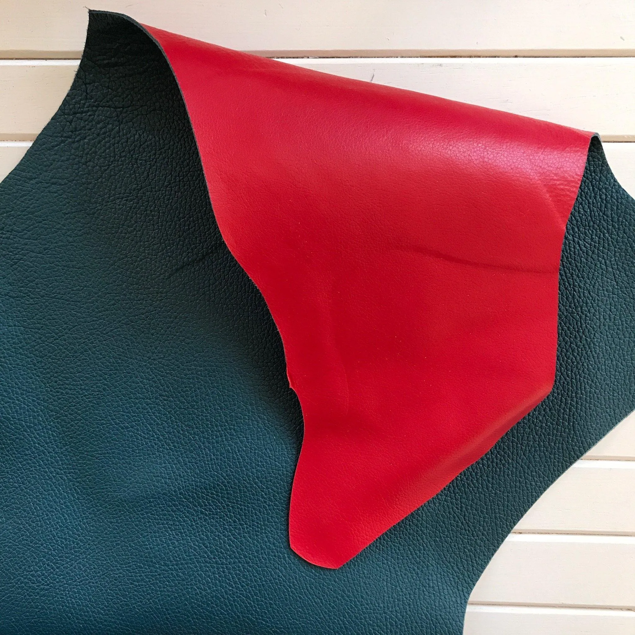 Reversible Pebble Cowhides - Teal & Red - Remnants