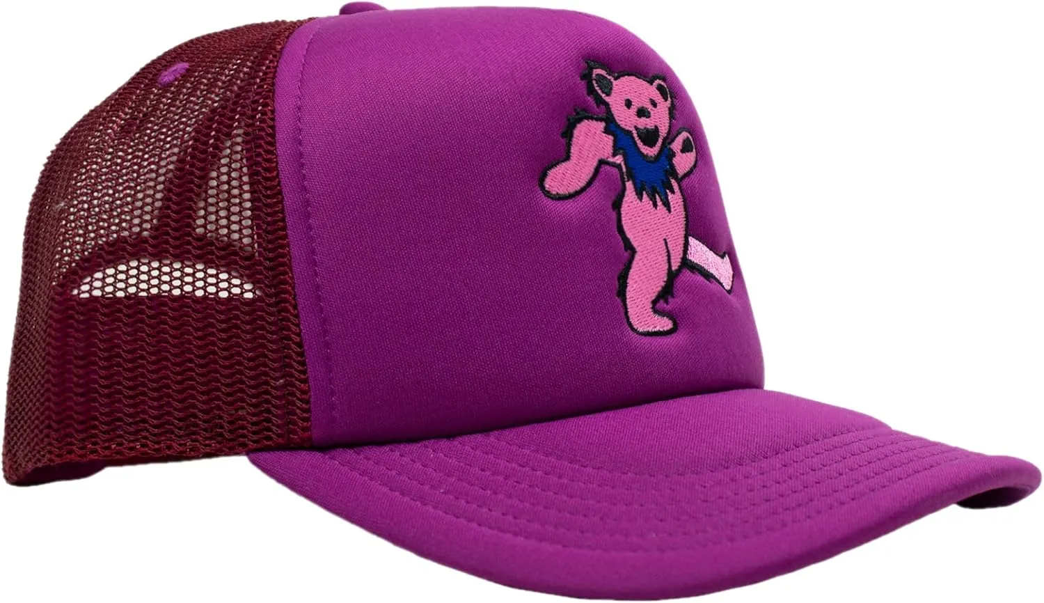 Ripple Junction Grateful Dead Snap Back Structured Trucker Hat Embroidered Dancing Bear Steal Your Face Officially Licensed