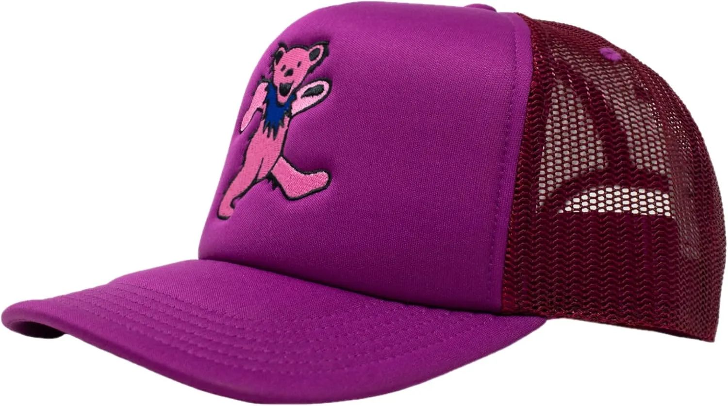 Ripple Junction Grateful Dead Snap Back Structured Trucker Hat Embroidered Dancing Bear Steal Your Face Officially Licensed