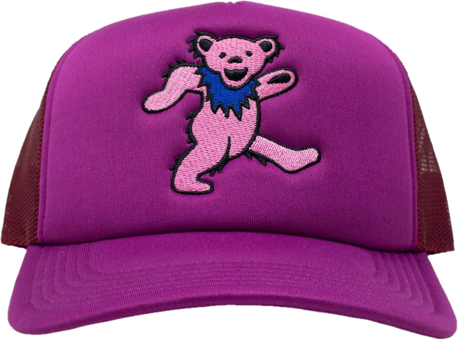 Ripple Junction Grateful Dead Snap Back Structured Trucker Hat Embroidered Dancing Bear Steal Your Face Officially Licensed