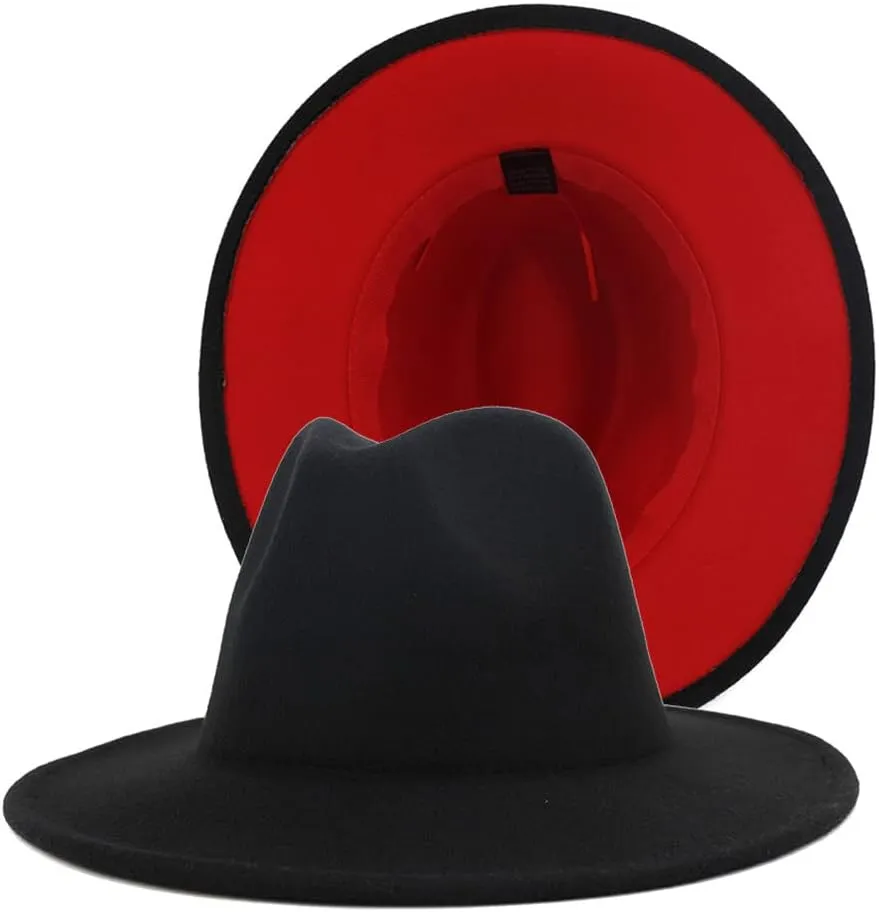 Simple Blue Patchwork Fedora Hat Jazz Hat Trilby Hat Party Formal Panama Cap Dress Hats