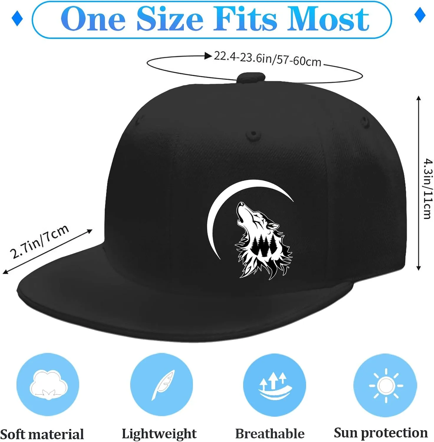 Snapback Flat Bill Fitted Hats for Men - Skateboard Accessories