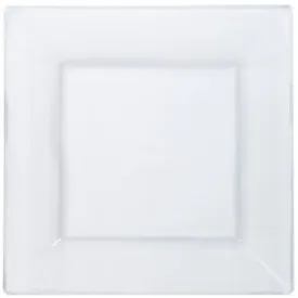 Squares - Clear 10.75" Square Plastic Dinner Plates (Case Qty: 120)