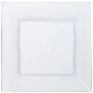 Squares - Clear 10.75" Square Plastic Dinner Plates (Case Qty: 120)