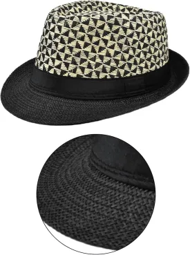 Straw Fedora Hat Straw British Style Straw Beach Hat Straw Hat Straw Panama Hat Panama Fedora Hat Tropical Printed