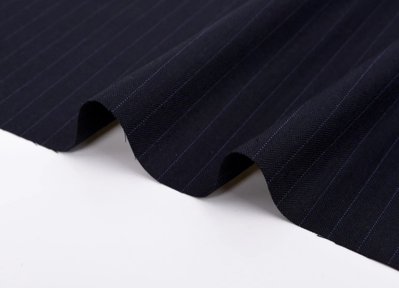 Striped Wool Blend Suiting Fabric -  6428