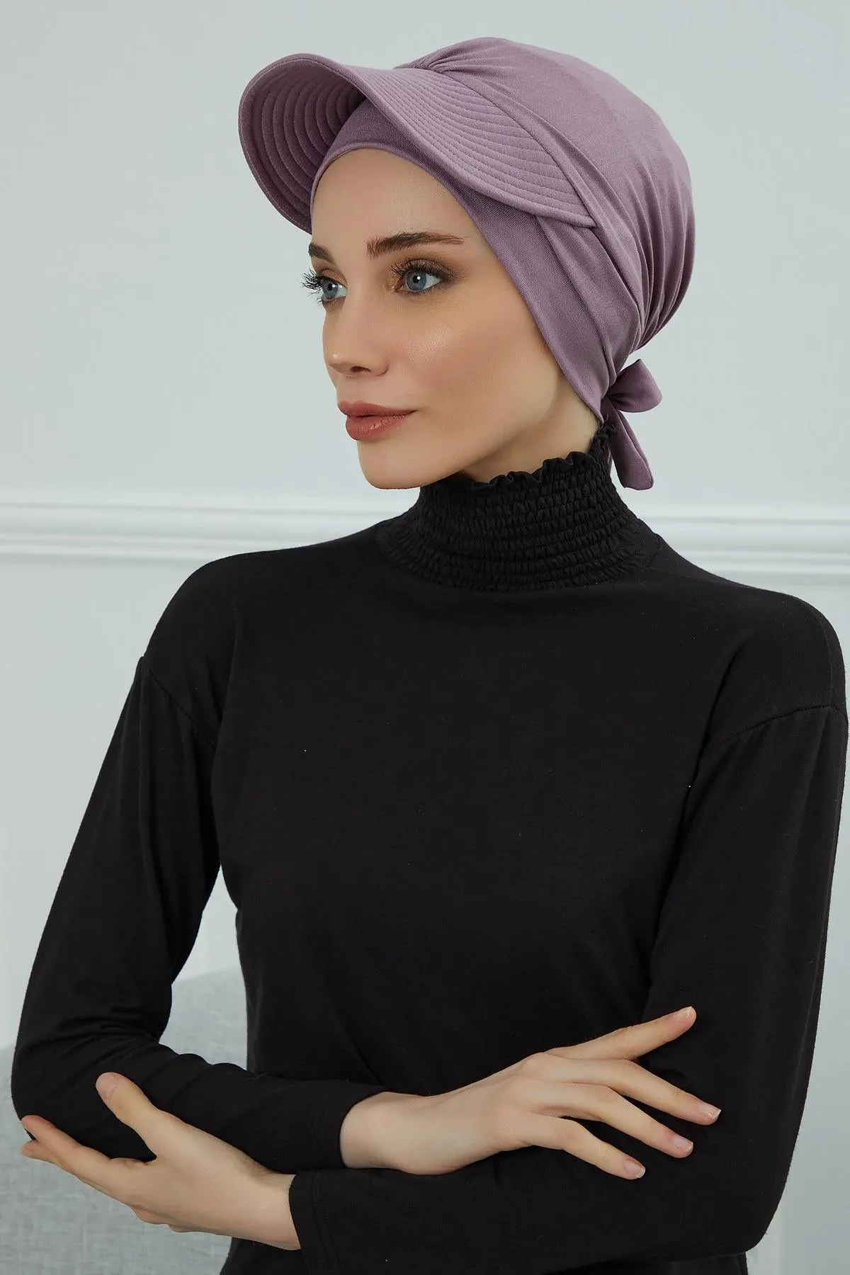 Stylish Visor Cap Instant Turban Hijab for Women, Trendy Visor Cap for Hair Loss Patients, Chemo Visor Cap, Visor Full Head Covering,B-66