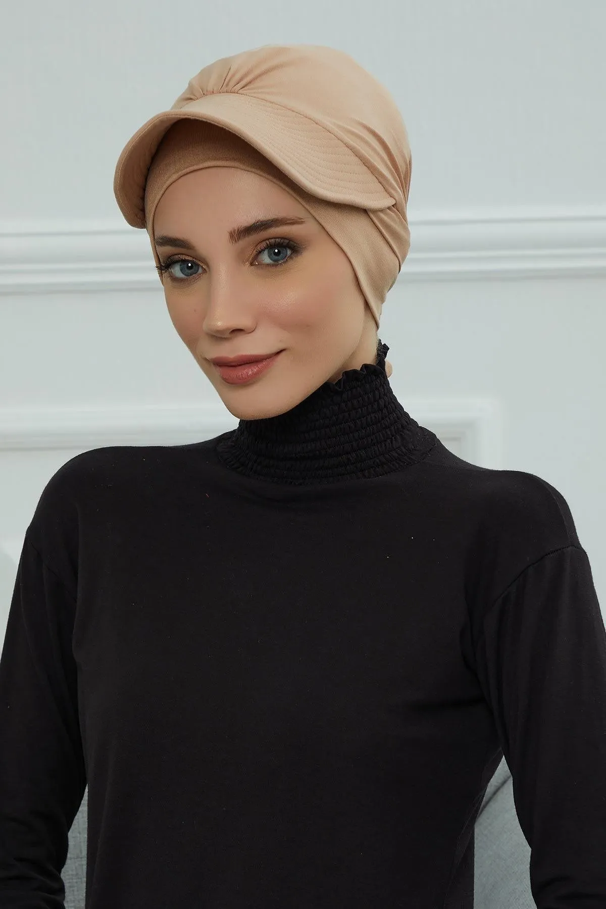 Stylish Visor Cap Instant Turban Hijab for Women, Trendy Visor Cap for Hair Loss Patients, Chemo Visor Cap, Visor Full Head Covering,B-66