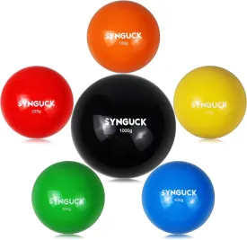 SYNGUCK 6 Pack Plyometric Weighted Balls for Baseball & Softball Training Set (3.5/5.3/7.9/10.6/14/35 oz) Variable Weight Plyo Baseballs for Improved Power & Pitching Training for All Skill Levels