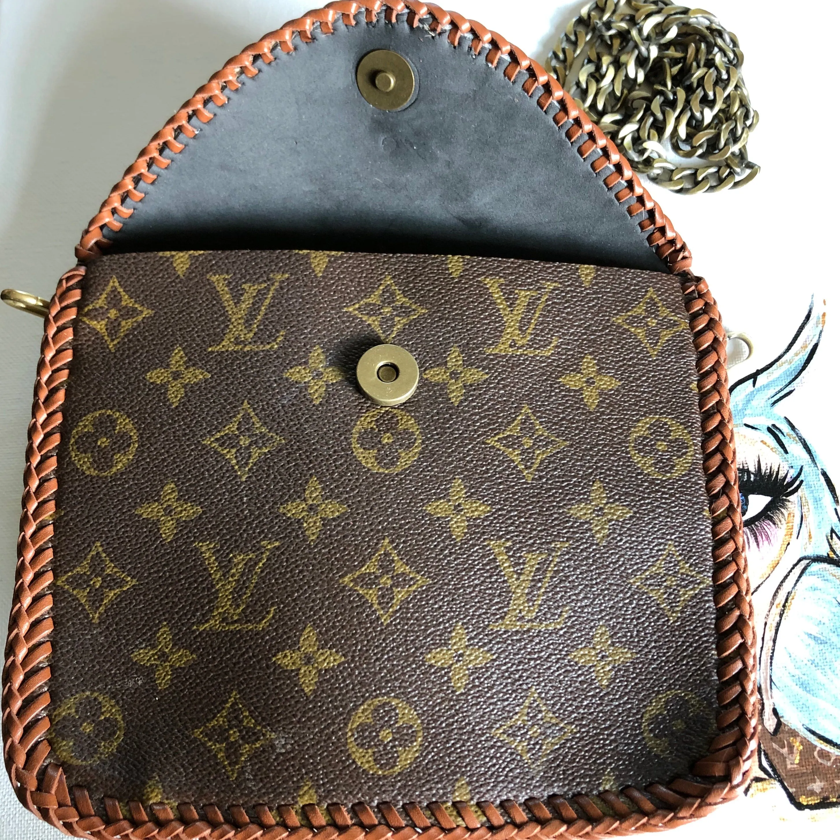 The Falcon - Leopard Hair-on-Hide Vintage Wristlet/Crossbody/Clutch