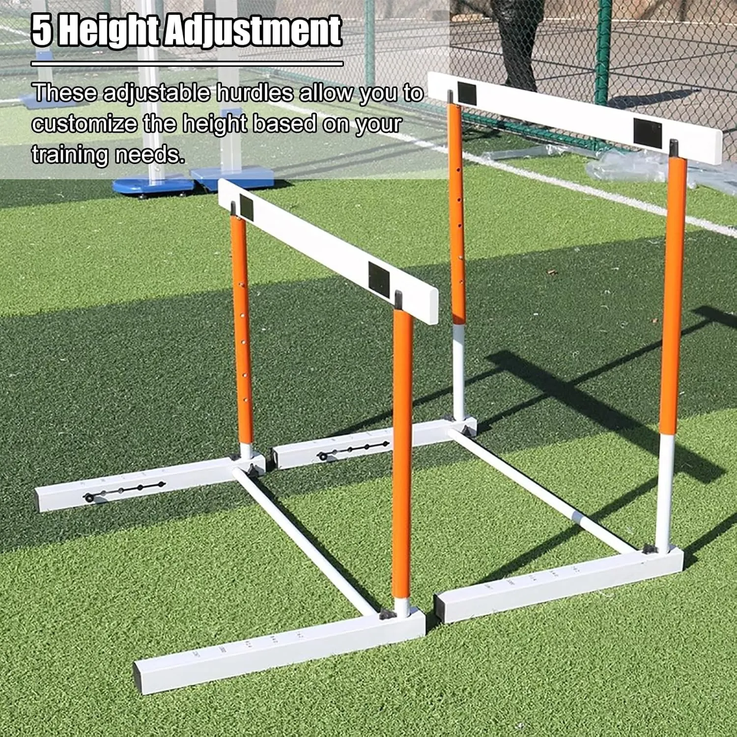 Track and Field Hurdles Training Equipment, Agility Soccer Training Hurdles Poles Set, 5 Height Adjustable Obstacles for Outdoor Workout (Color : 5PCS)
