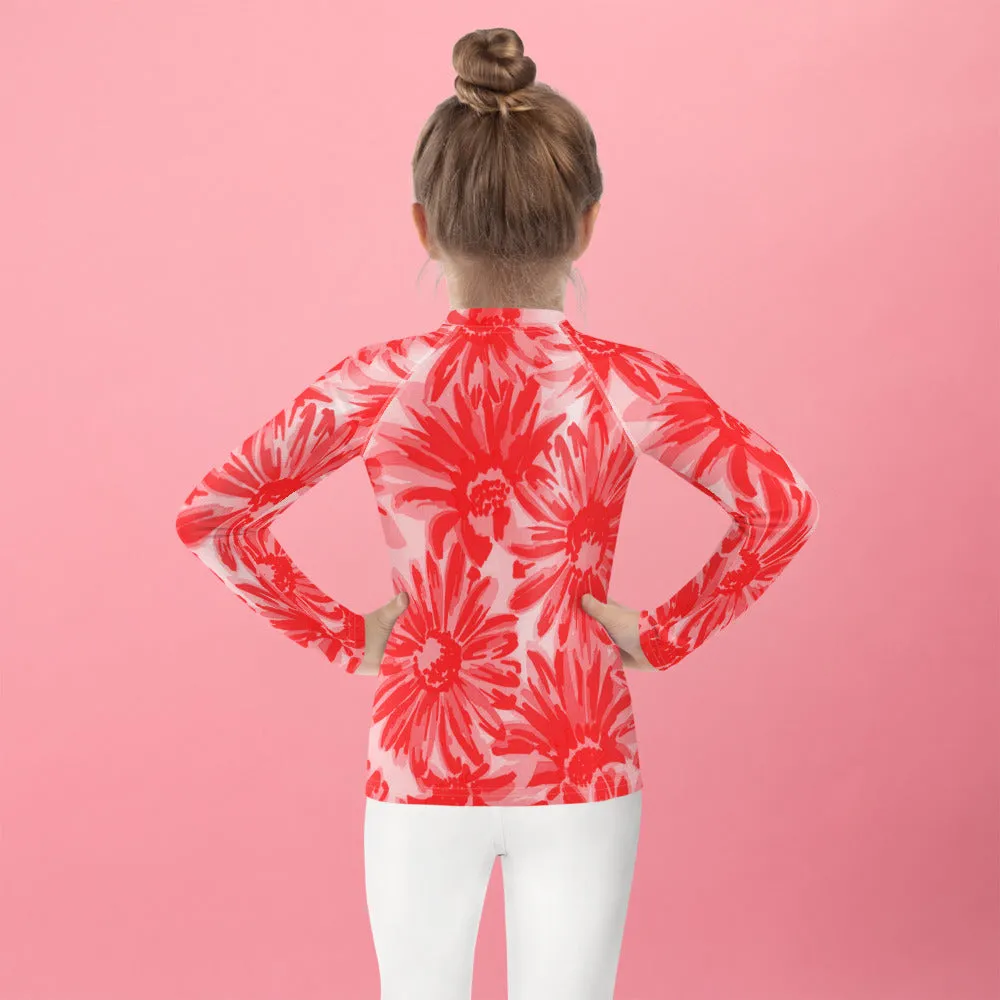 UPF 50 RASHGUARD WILDFLOWER "ROSE"