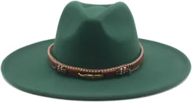 Vsadsau Women Men Fedora Hats Big Brim Winter Autumn Band Belt Hats Wedding Church Big Brim Hat
