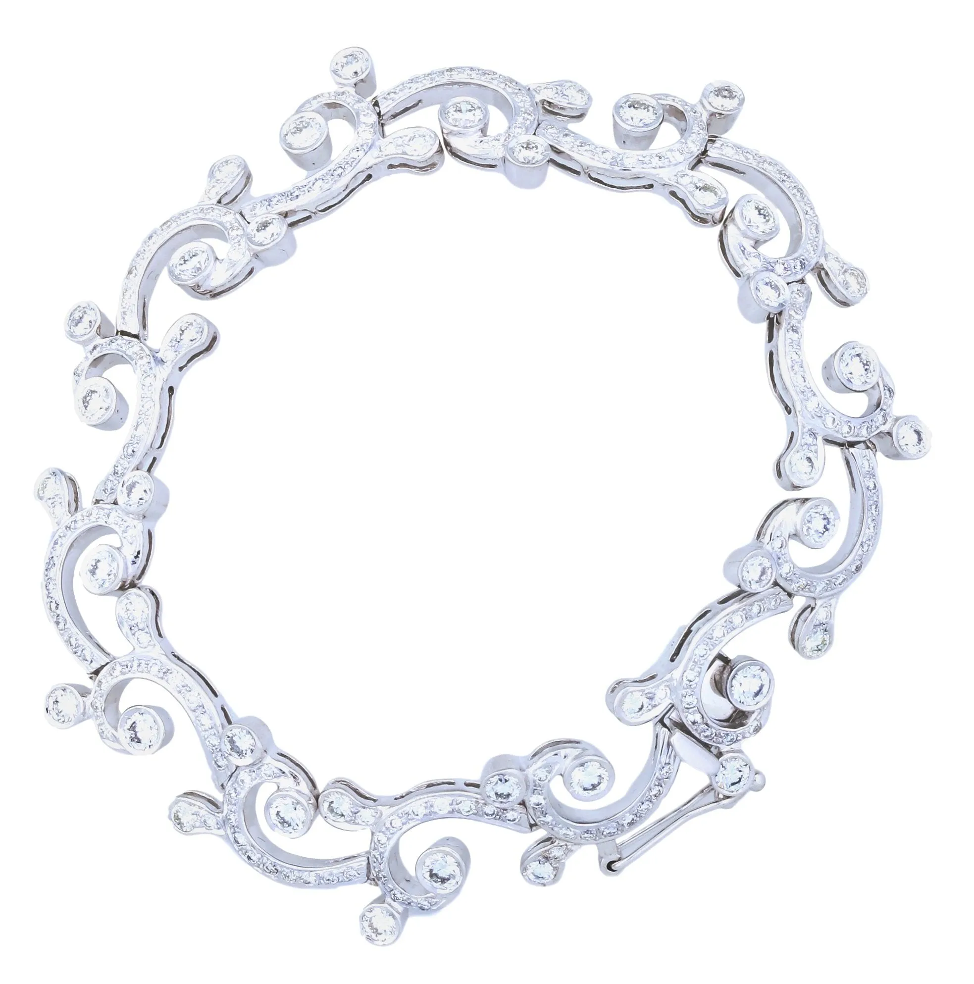 Waves & Tides Bracelet (5.89 ct Diamonds) in White Gold