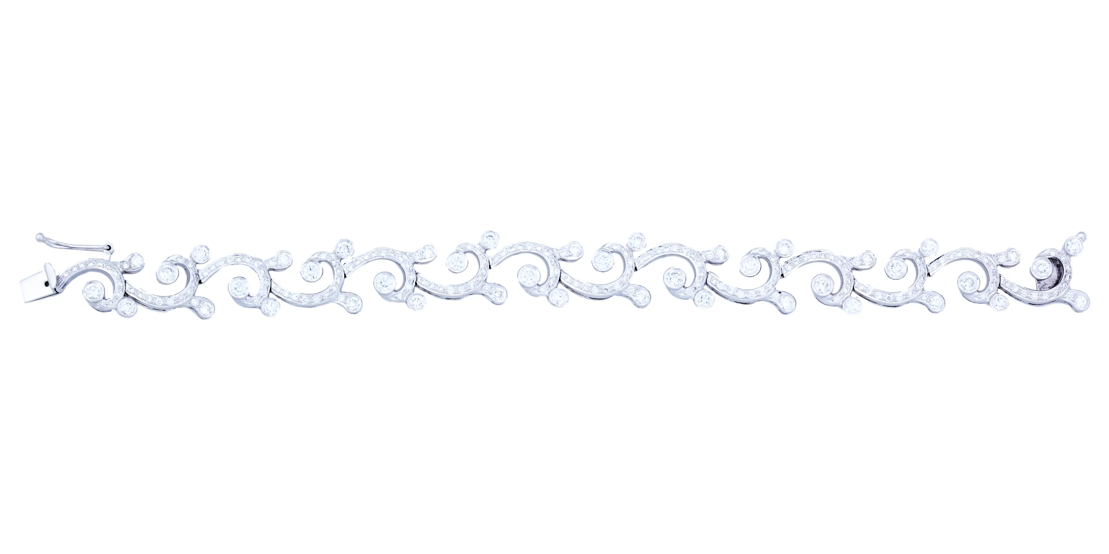 Waves & Tides Bracelet (5.89 ct Diamonds) in White Gold