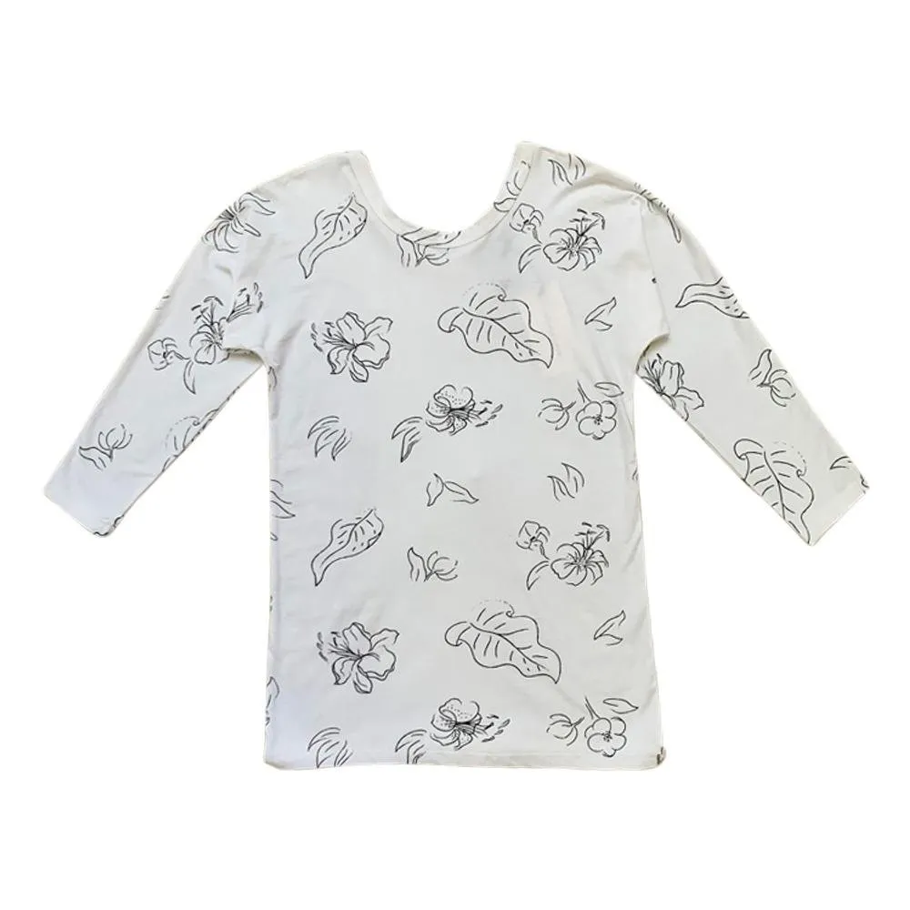 Wild Forager Long Sleeve Organic Lounge Dress - Milk