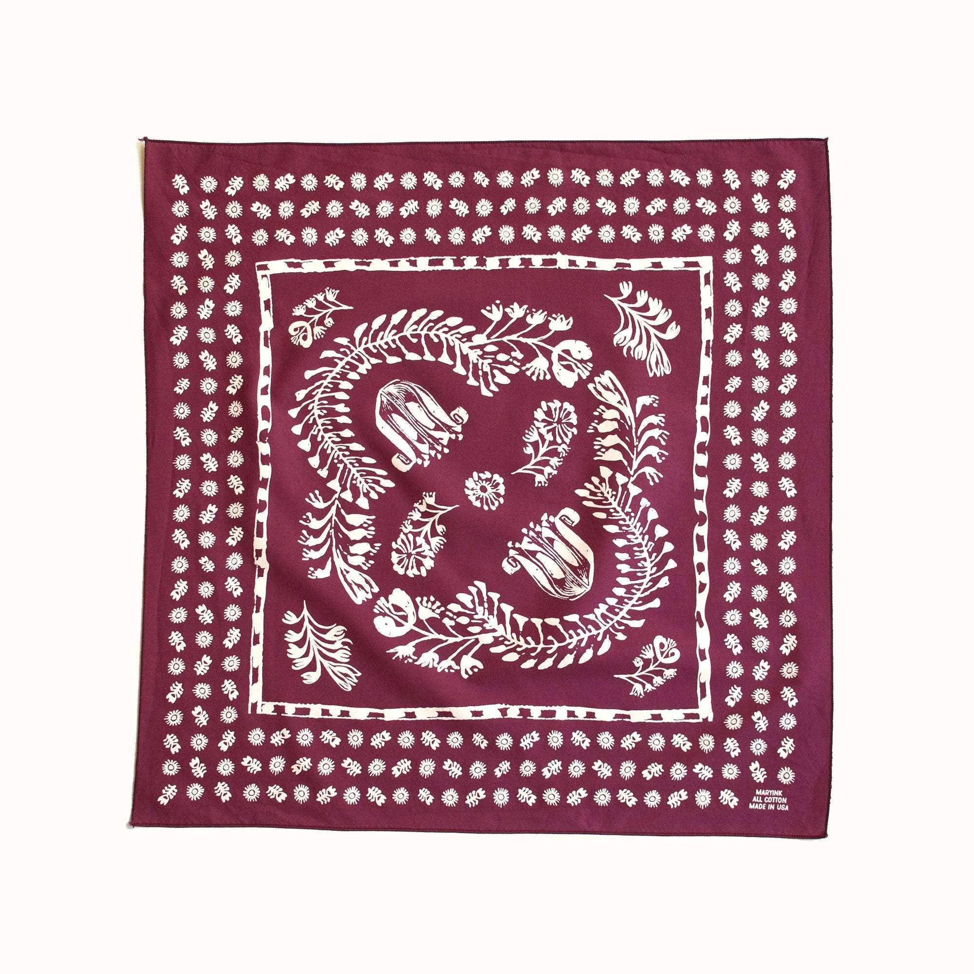 Wine Floral Bandana