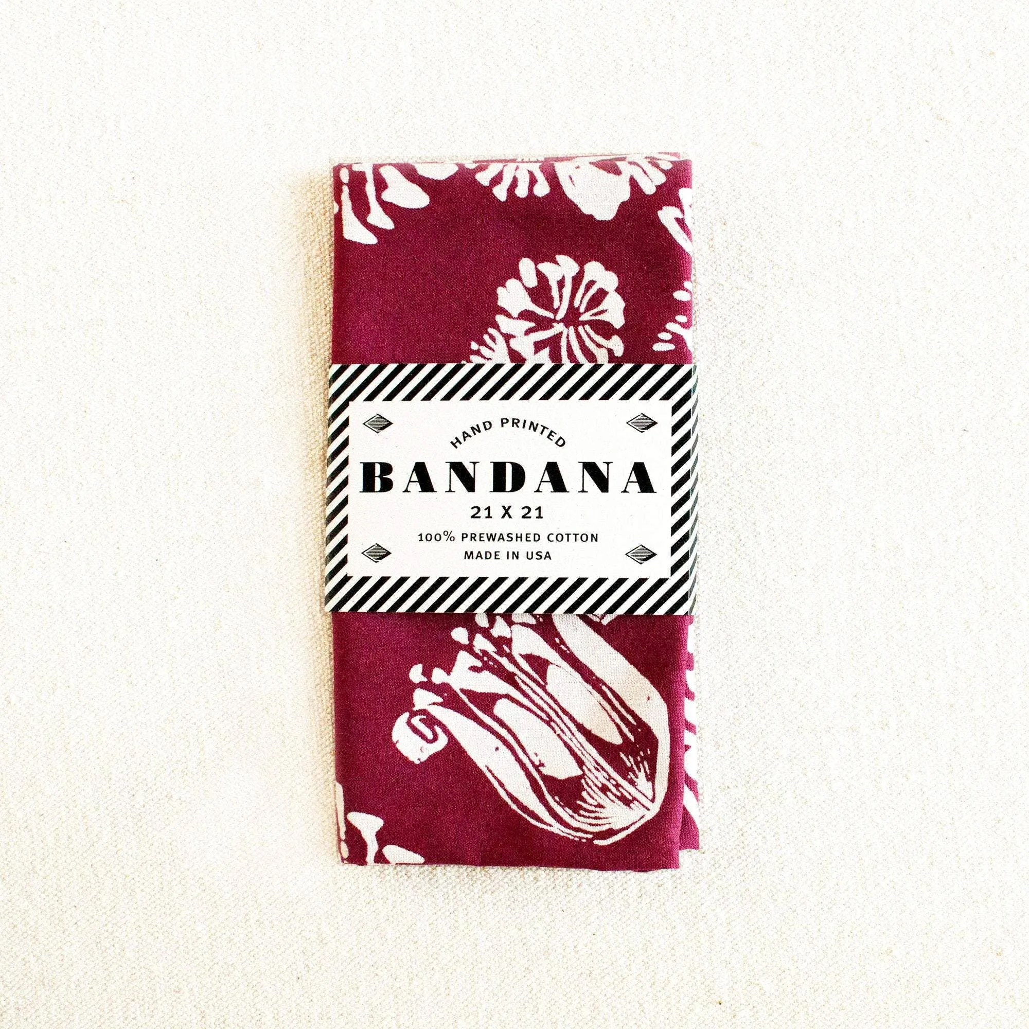 Wine Floral Bandana