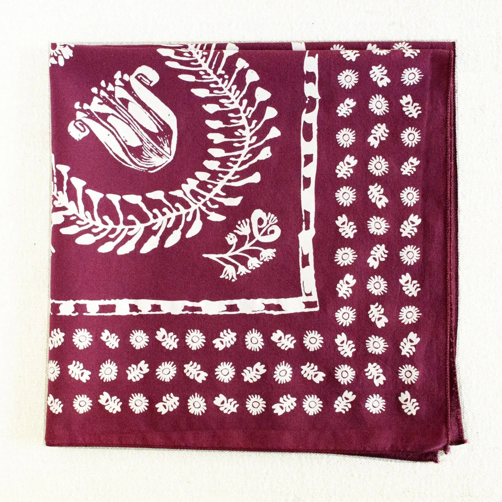 Wine Floral Bandana