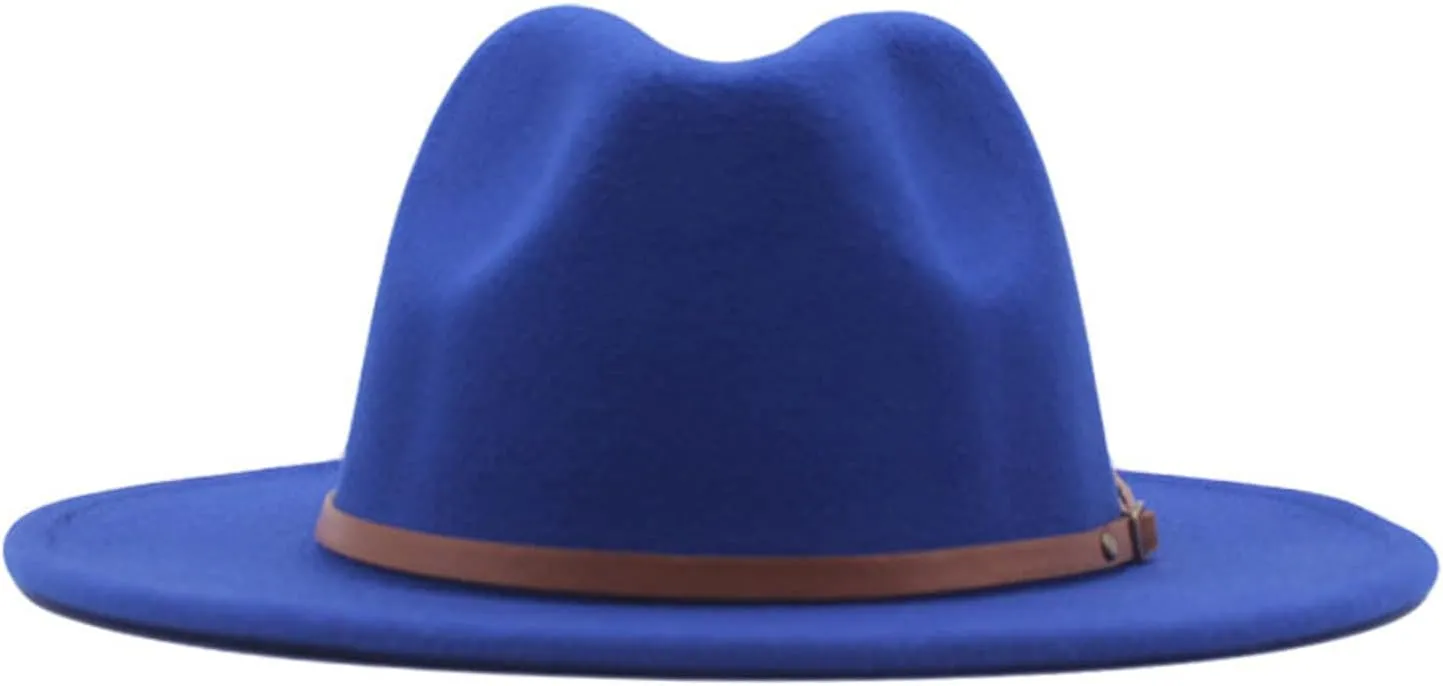 Womens Fedora Panama Wool Belt Classic Hat Buckle Hat Floppy Wide Baseball Caps Sticking Hat for Women