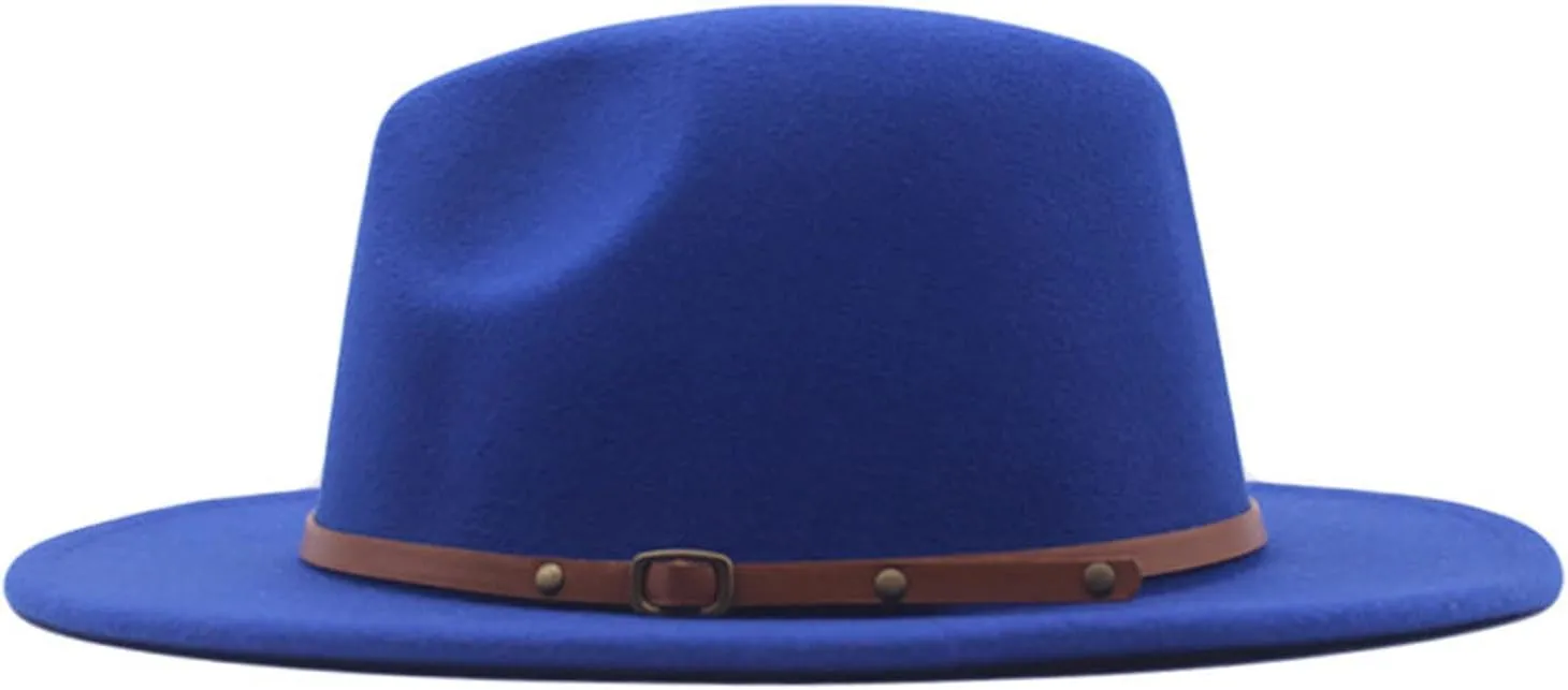 Womens Fedora Panama Wool Belt Classic Hat Buckle Hat Floppy Wide Baseball Caps Sticking Hat for Women