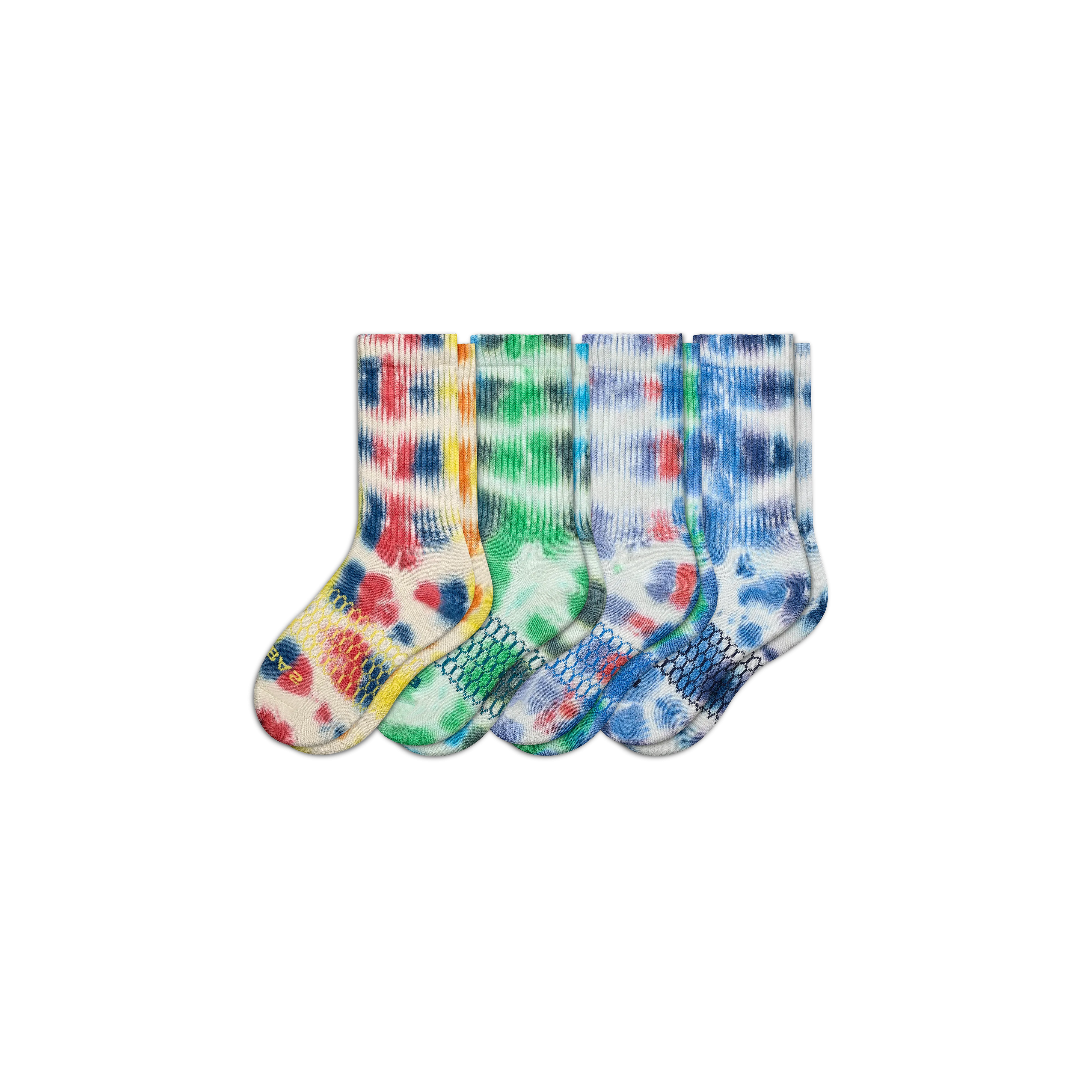 Youth Color Swatch Tie Dye Calf Sock 4-Pack