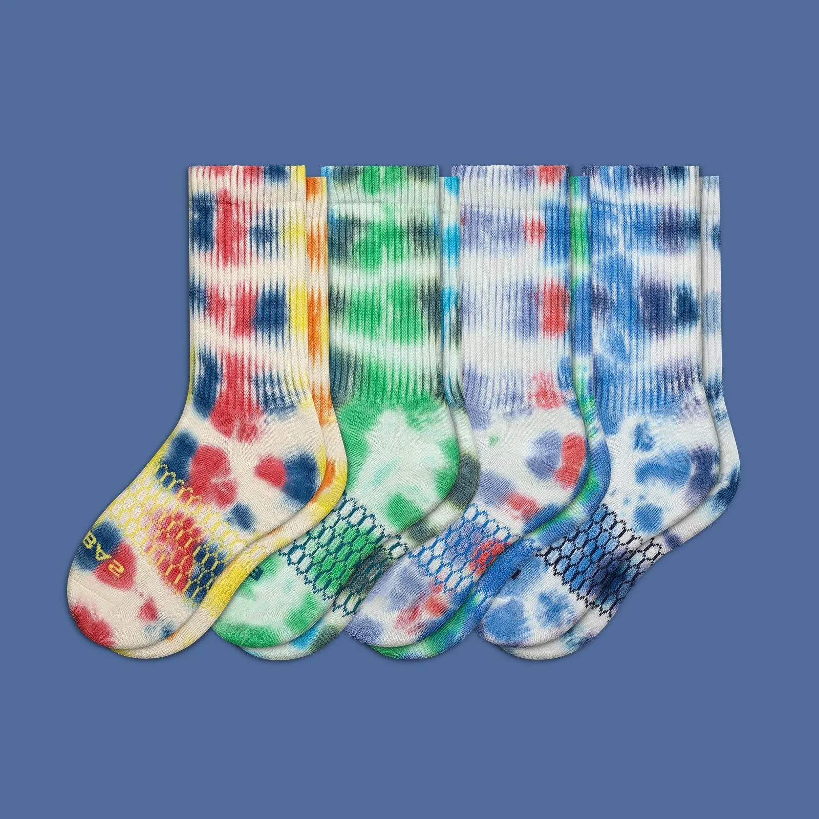 Youth Color Swatch Tie Dye Calf Sock 4-Pack